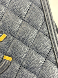 Medium Filigree Vanity Case in Navy Blue Quilted Caviar GHW