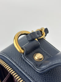 Medium Filigree Vanity Case in Navy Blue Quilted Caviar GHW
