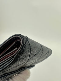 Compact Quilted Black Caviar CC Wallet SHW