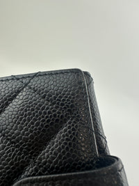 Compact Quilted Black Caviar CC Wallet SHW