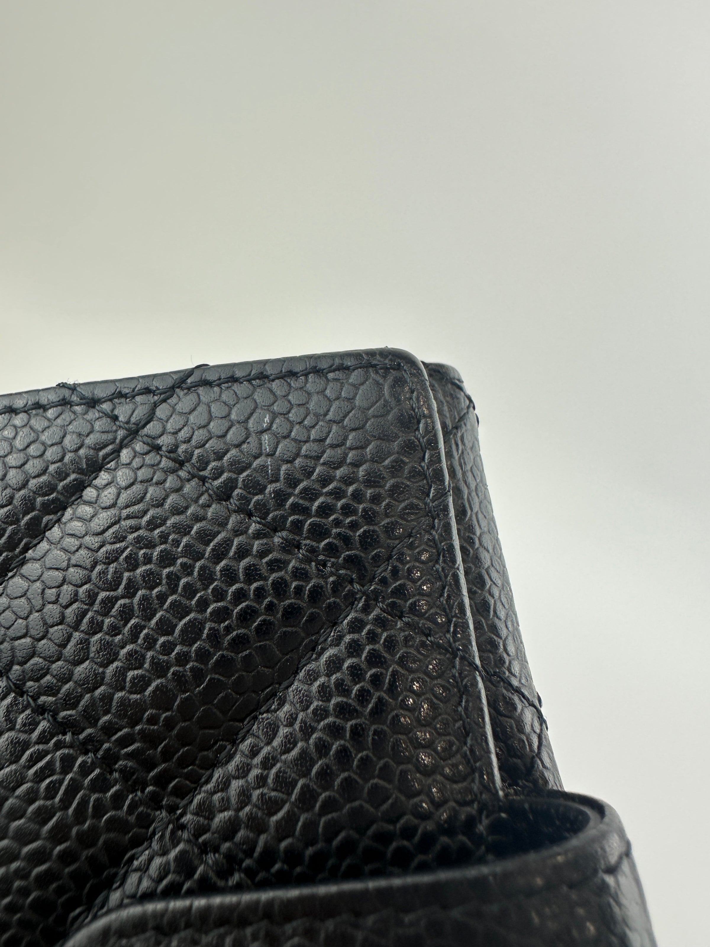 Compact Quilted Black Caviar CC Wallet SHW