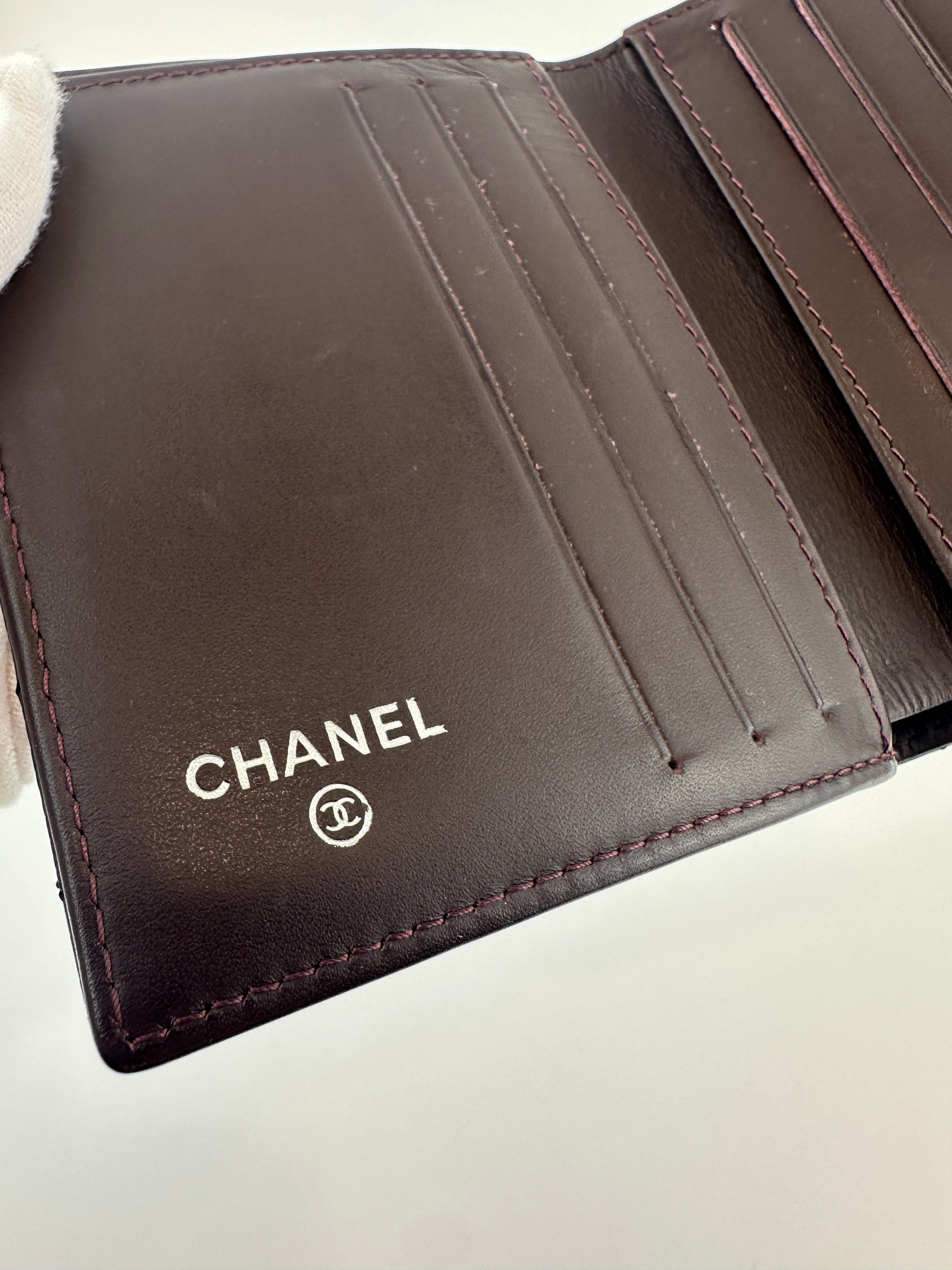 Compact Quilted Black Caviar CC Wallet SHW