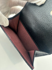 Compact Quilted Black Caviar CC Wallet SHW