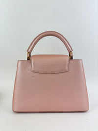 Capucines BB Metallic Taurillon Pearly Pink RGHW