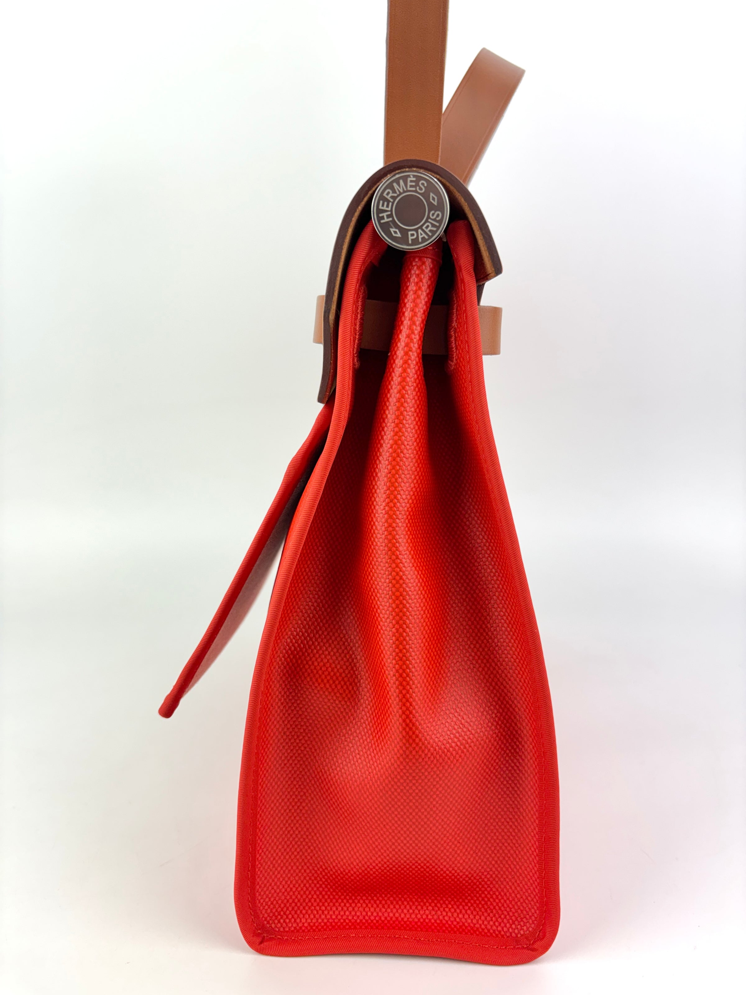 Herbag 31 Orange Mecano Berlin Coated Canvas Fauve Vache Hunter Leather & Ecru Toile H Canvas PHW - Glampot