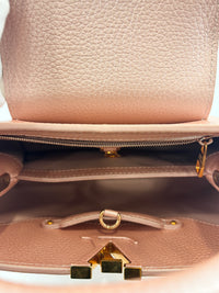 Capucines BB Metallic Taurillon Pearly Pink RGHW