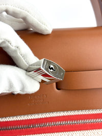Herbag 31 Orange Mecano Berlin Coated Canvas Fauve Vache Hunter Leather & Ecru Toile H Canvas PHW - Glampot
