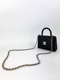 AP4244 Micro Coco Handle in Black Caviar LGHW - Glampot