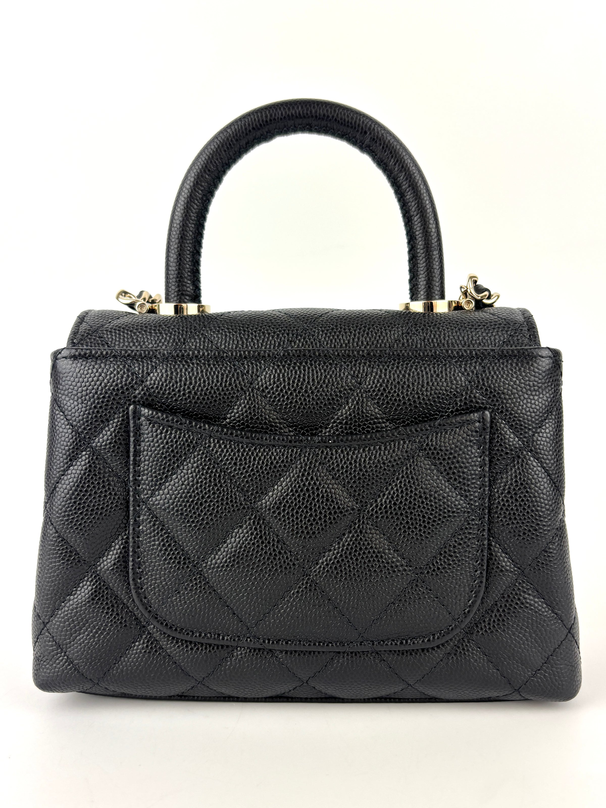 AP4244 Micro Coco Handle in Black Caviar LGHW - Glampot
