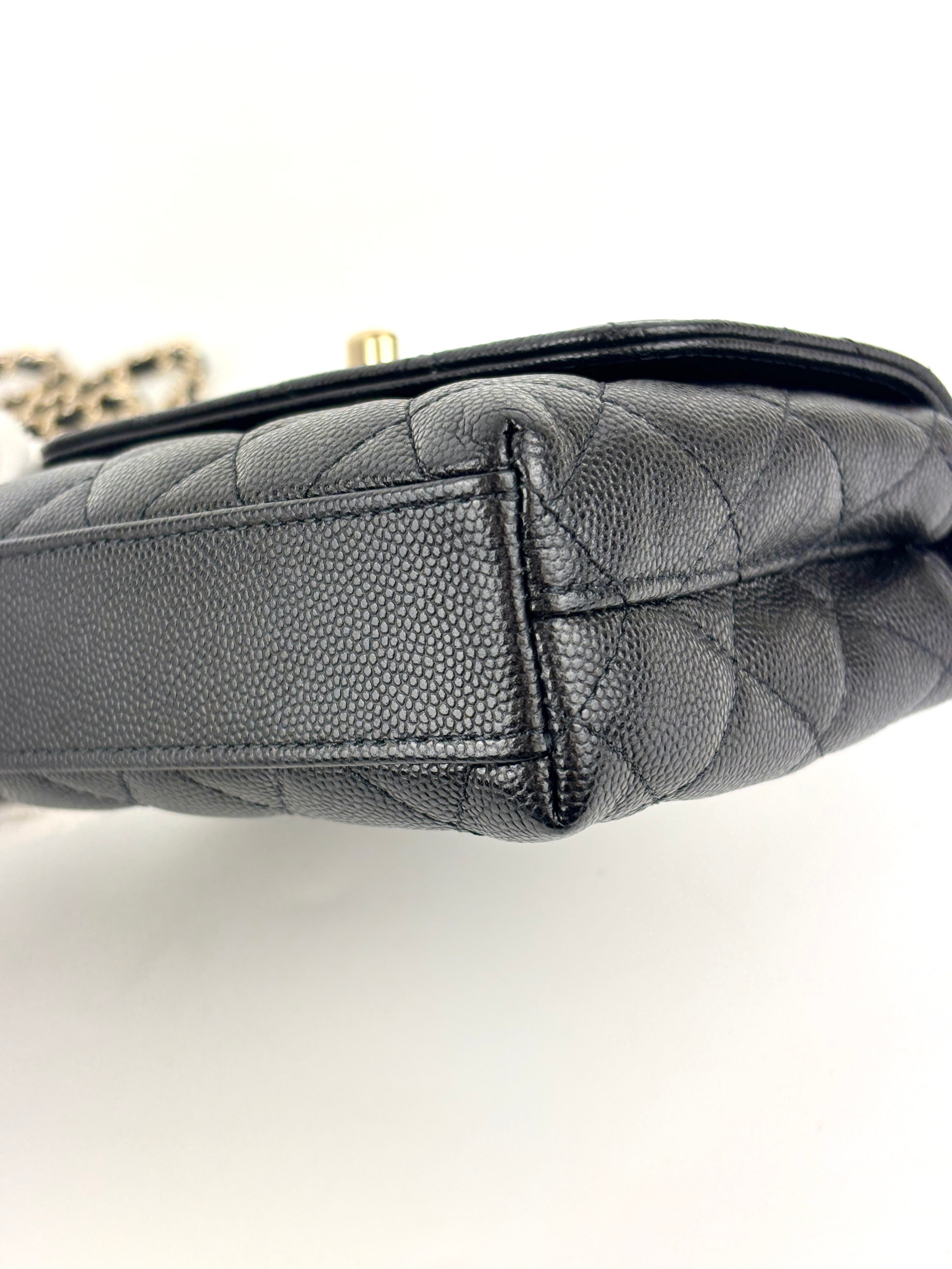 AP4244 Micro Coco Handle in Black Caviar LGHW - Glampot