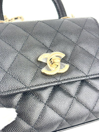 AP4244 Micro Coco Handle in Black Caviar LGHW - Glampot