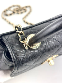 AP4244 Micro Coco Handle in Black Caviar LGHW - Glampot