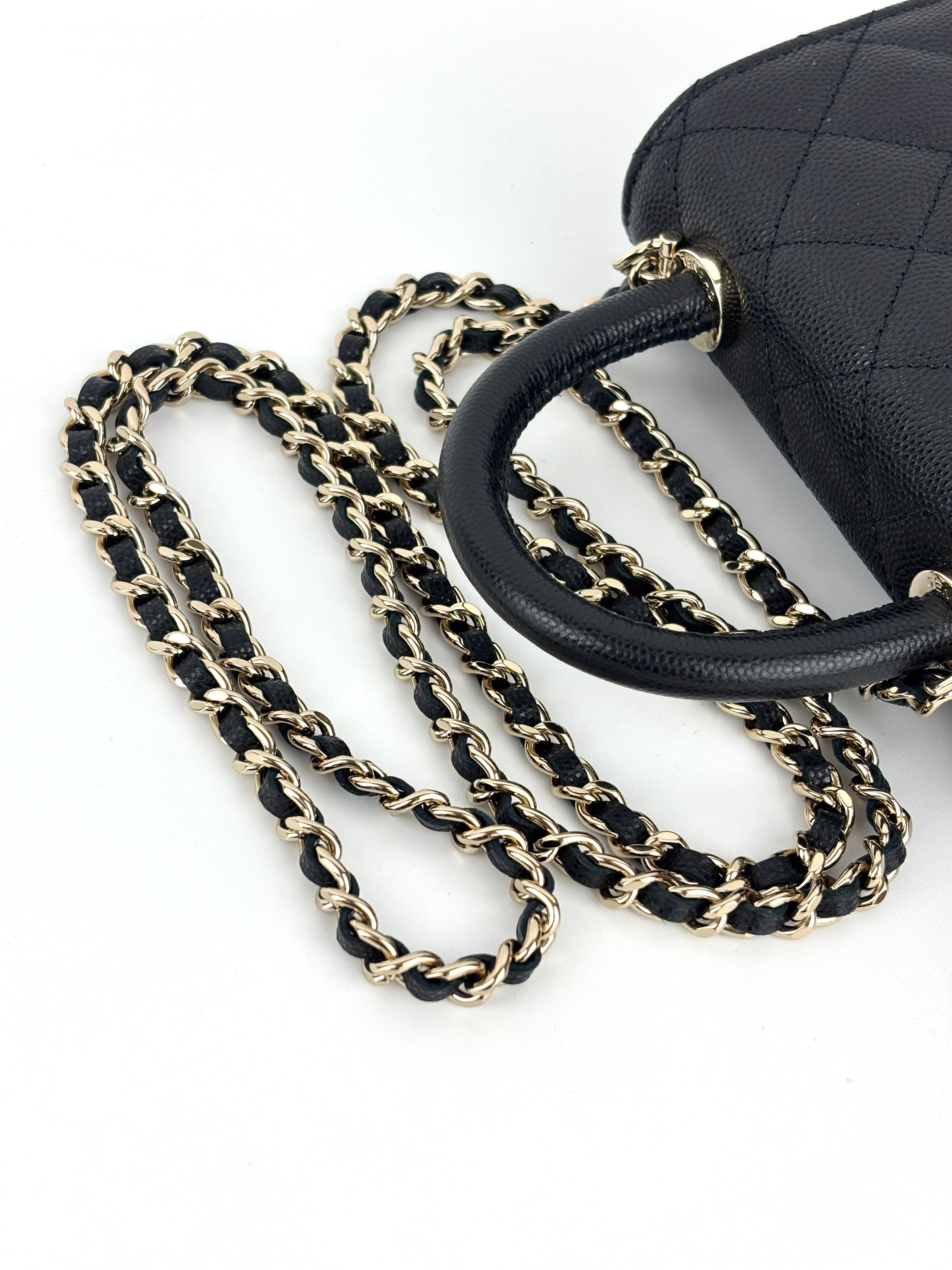 AP4244 Micro Coco Handle in Black Caviar LGHW - Glampot