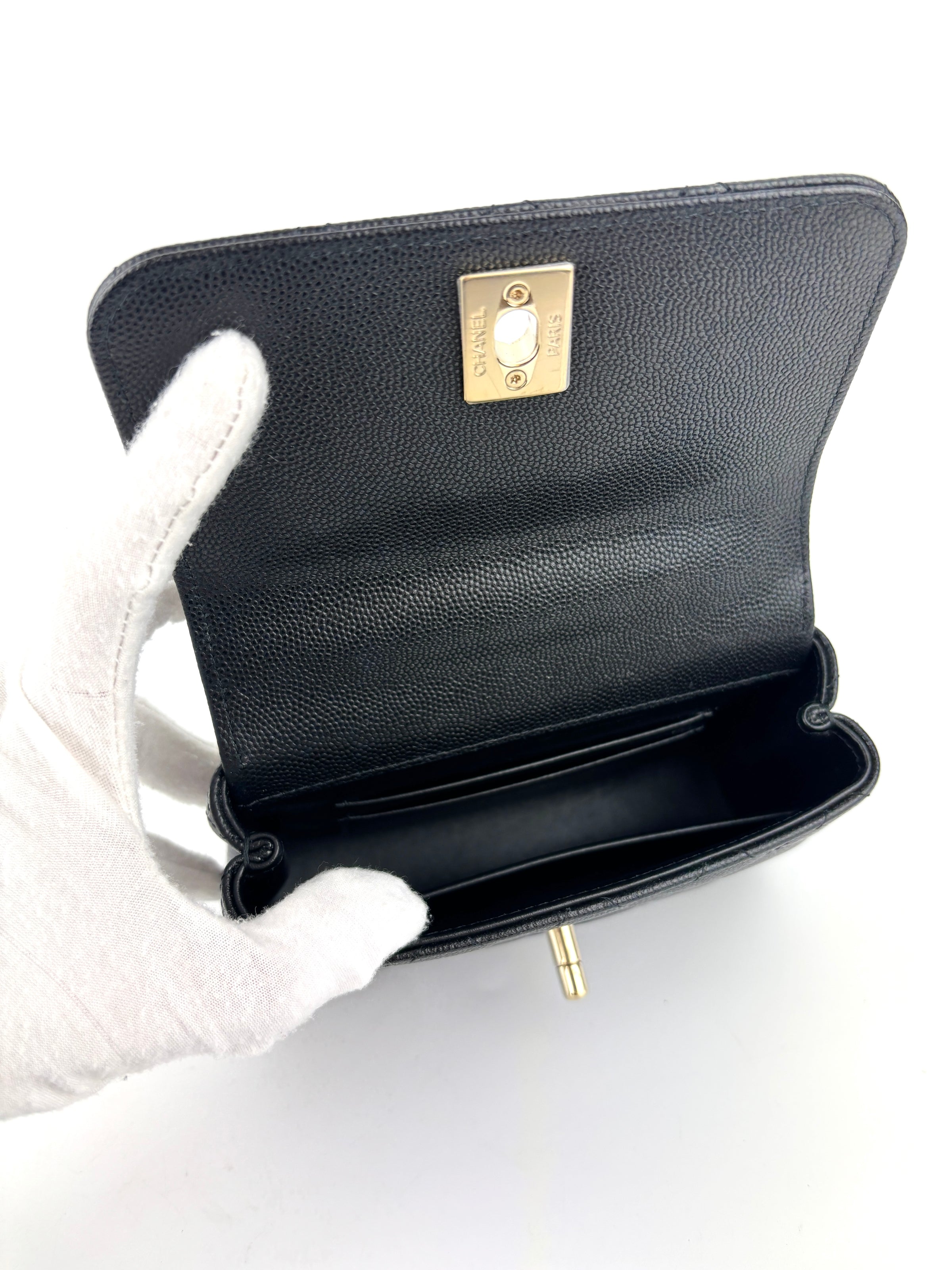 AP4244 Micro Coco Handle in Black Caviar LGHW - Glampot