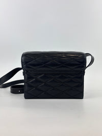 710080 June Box Quilted Leather Crossbody Black GHW