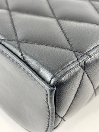 710080 June Box Quilted Leather Crossbody Black GHW