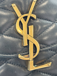 710080 June Box Quilted Leather Crossbody Black GHW
