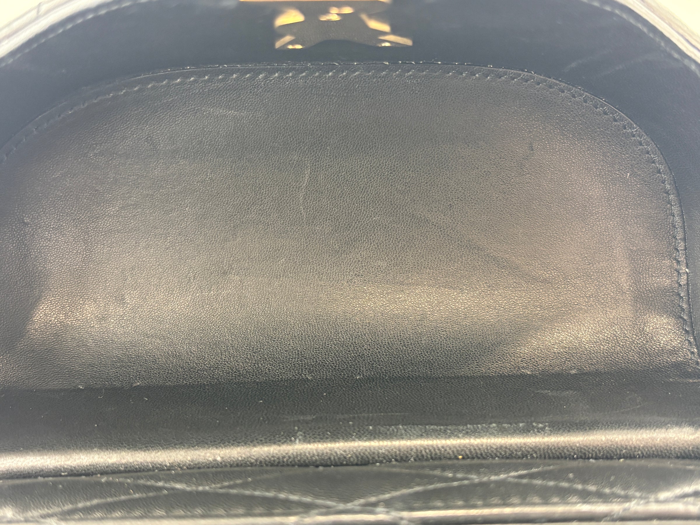 710080 June Box Quilted Leather Crossbody Black GHW