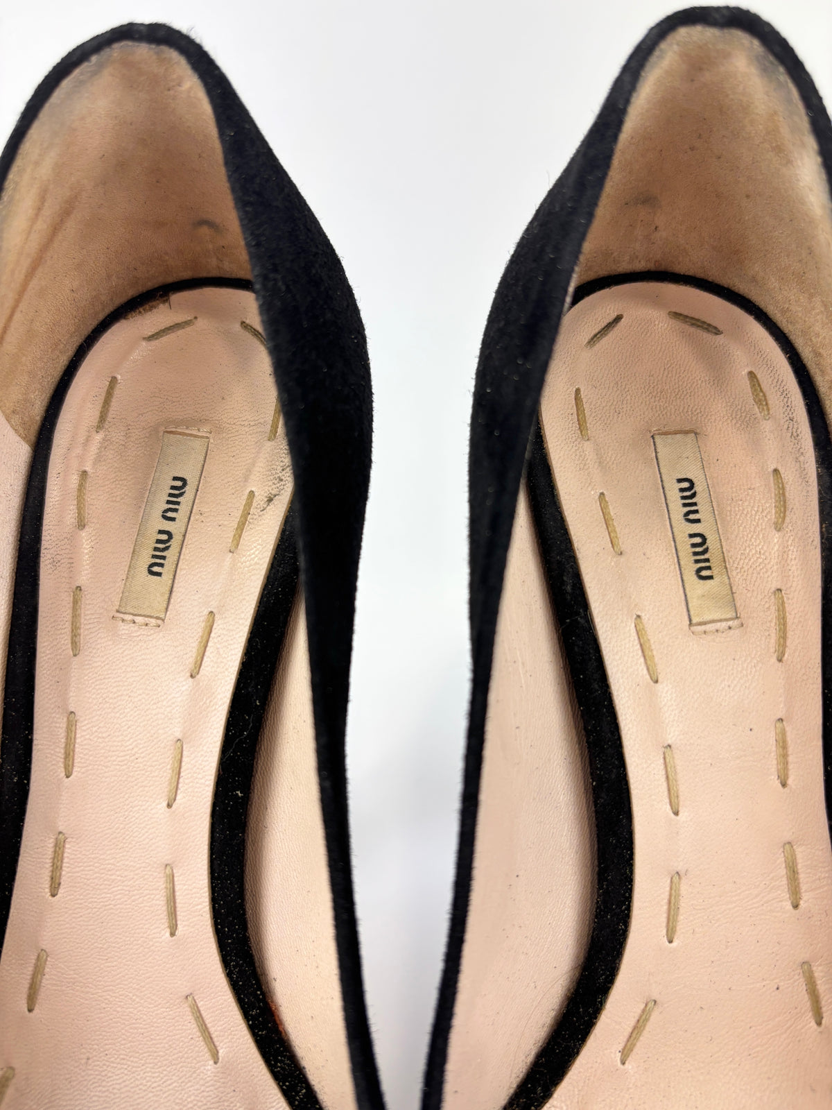 Black Suede Peep Toe Platform Pumps Size 37