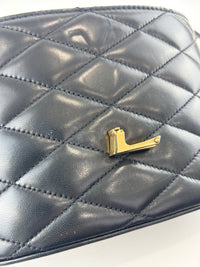710080 June Box Quilted Leather Crossbody Black GHW