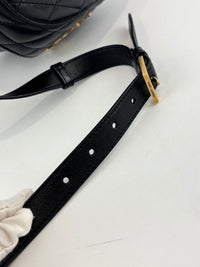 710080 June Box Quilted Leather Crossbody Black GHW