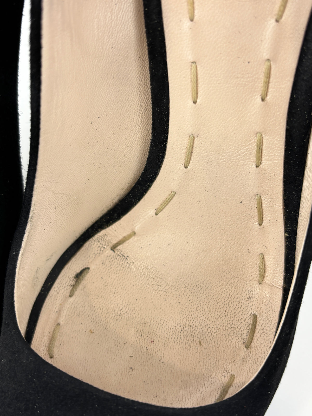 Black Suede Peep Toe Platform Pumps Size 37
