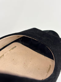 Black Suede Peep Toe Platform Pumps Size 37