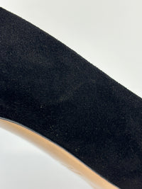 Black Suede Peep Toe Platform Pumps Size 37