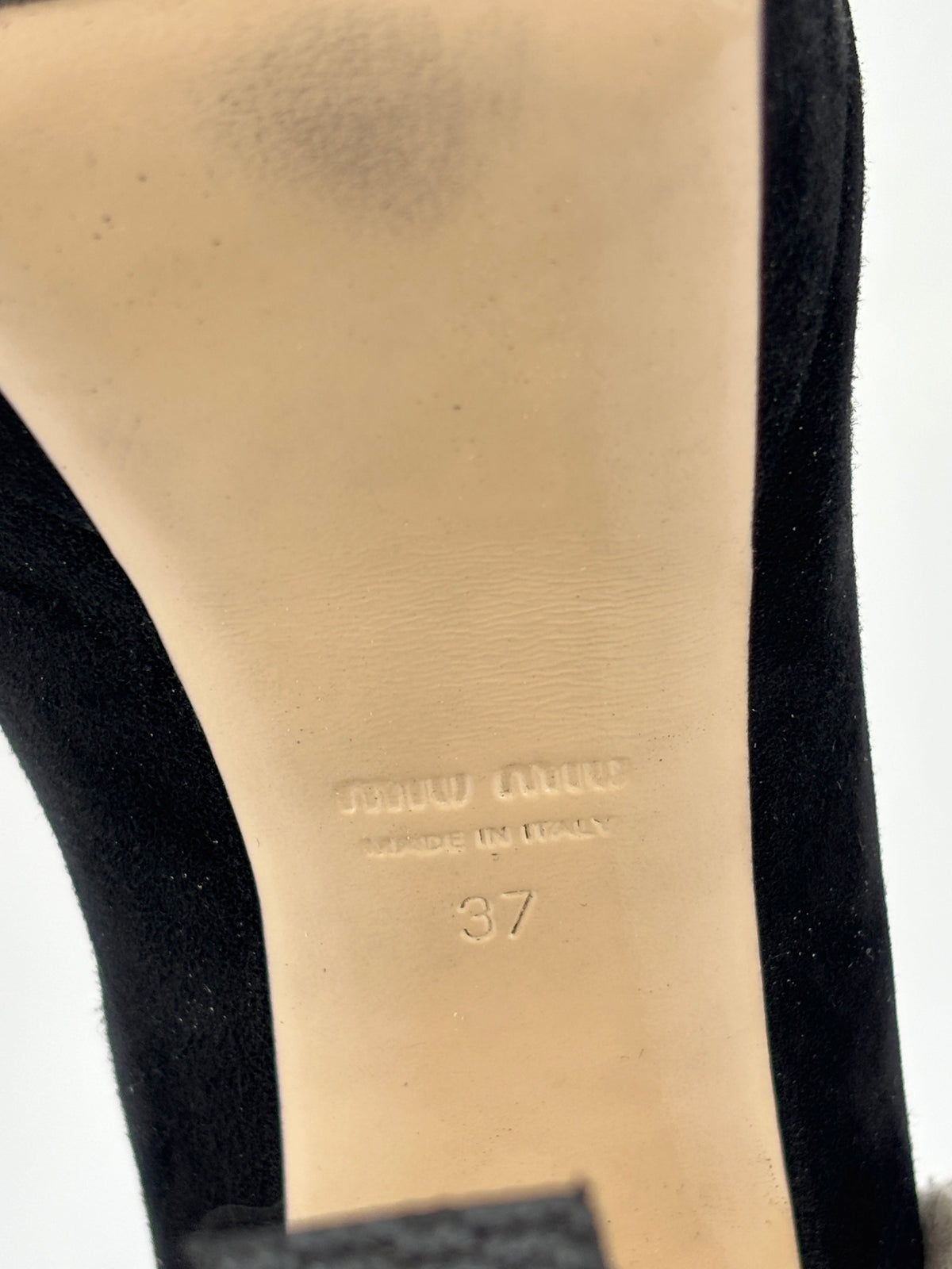 Black Suede Peep Toe Platform Pumps Size 37