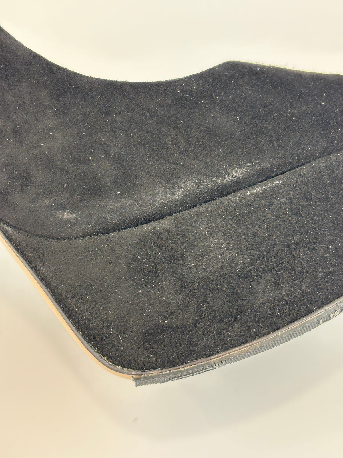 Black Suede Peep Toe Platform Pumps Size 37