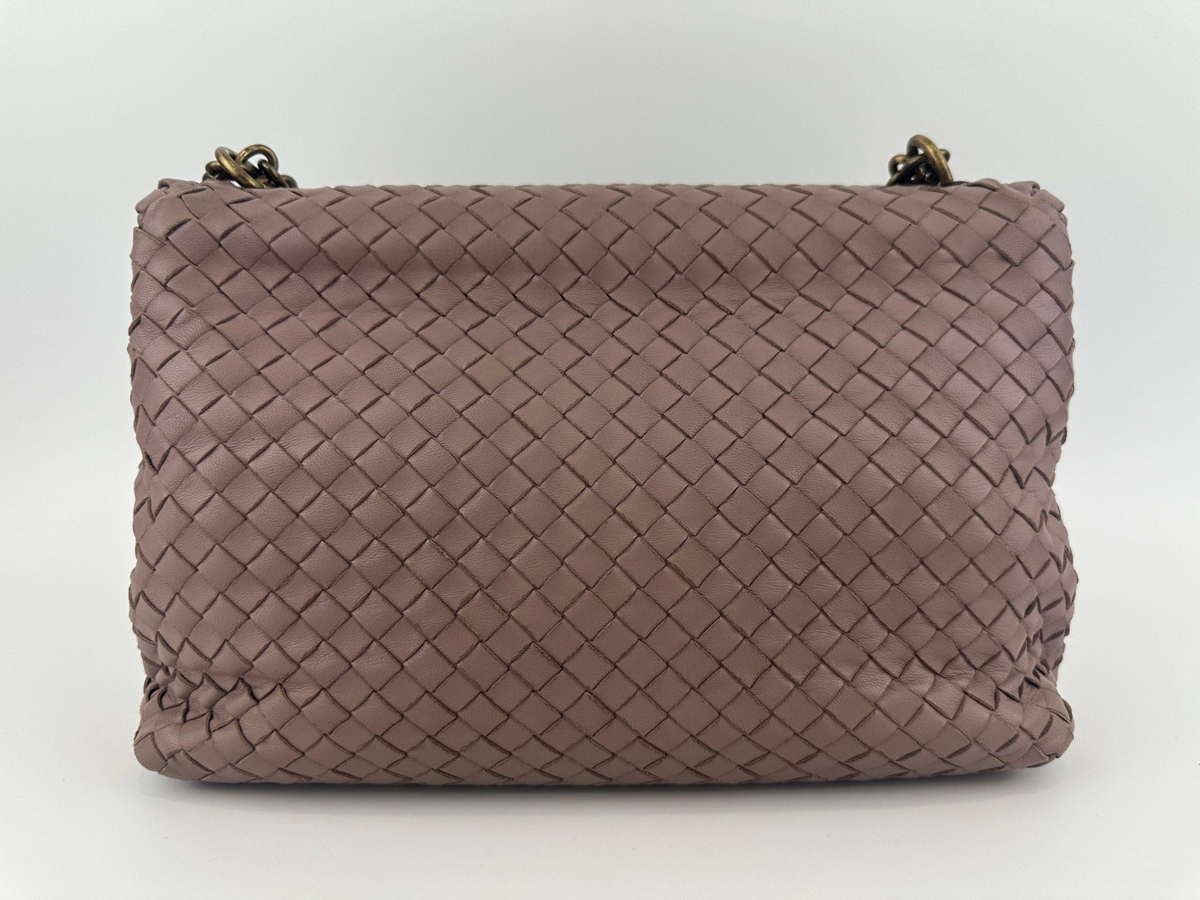 Large Olimpia Lilac Intrecciato Leather Shoulder Bag