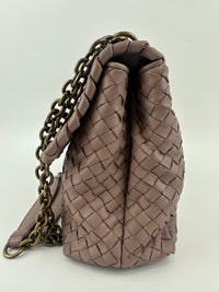 Large Olimpia Lilac Intrecciato Leather Shoulder Bag