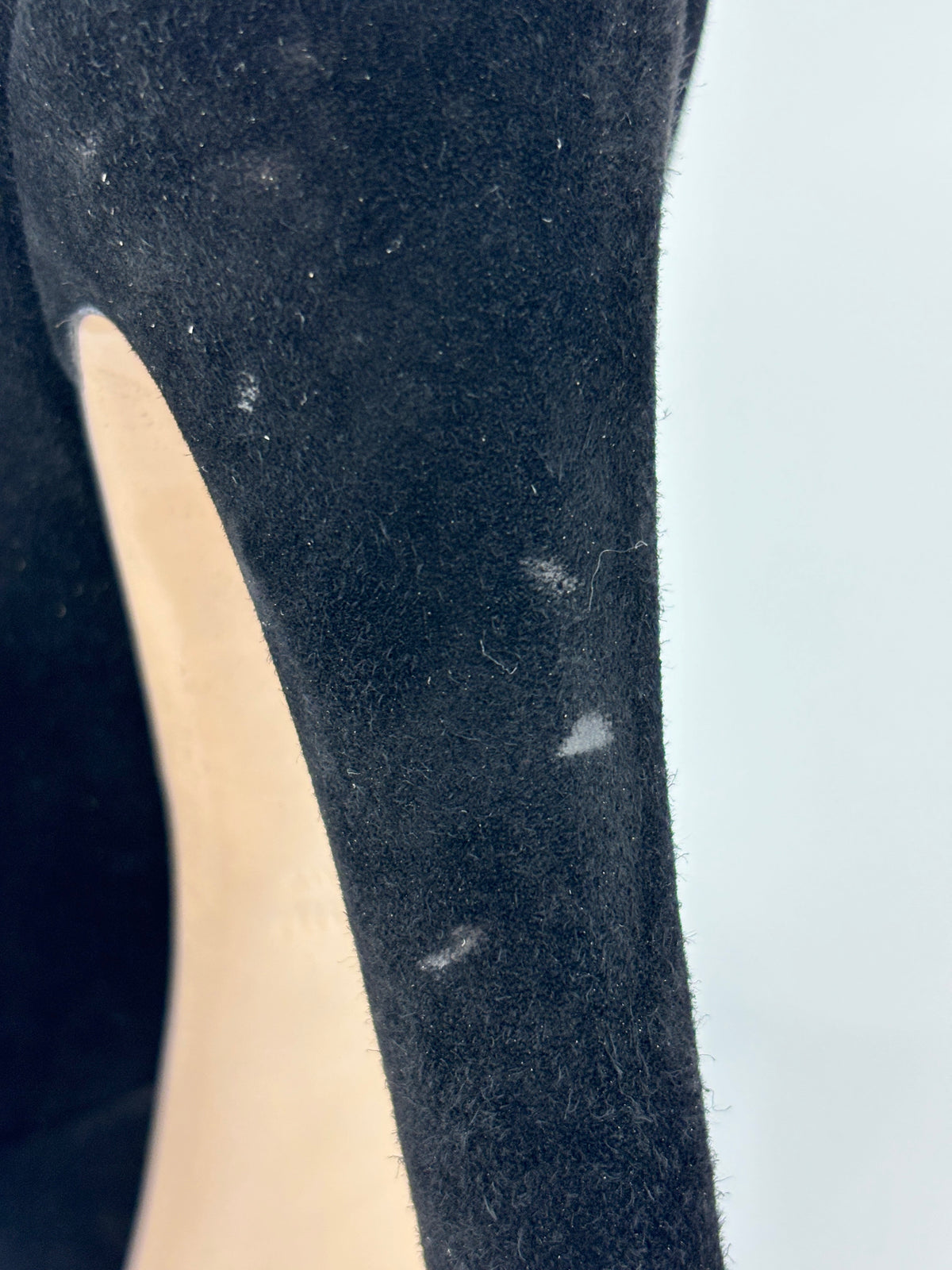 Black Suede Peep Toe Platform Pumps Size 37