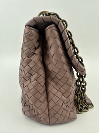 Large Olimpia Lilac Intrecciato Leather Shoulder Bag