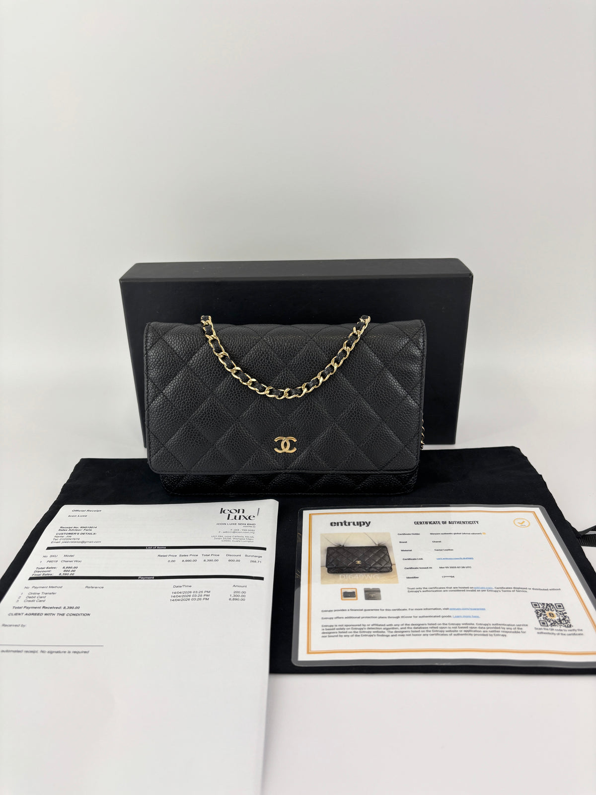Wallet on Chain in Black Caviar GHW