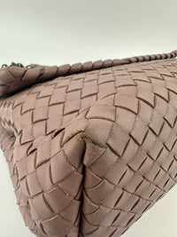 Large Olimpia Lilac Intrecciato Leather Shoulder Bag