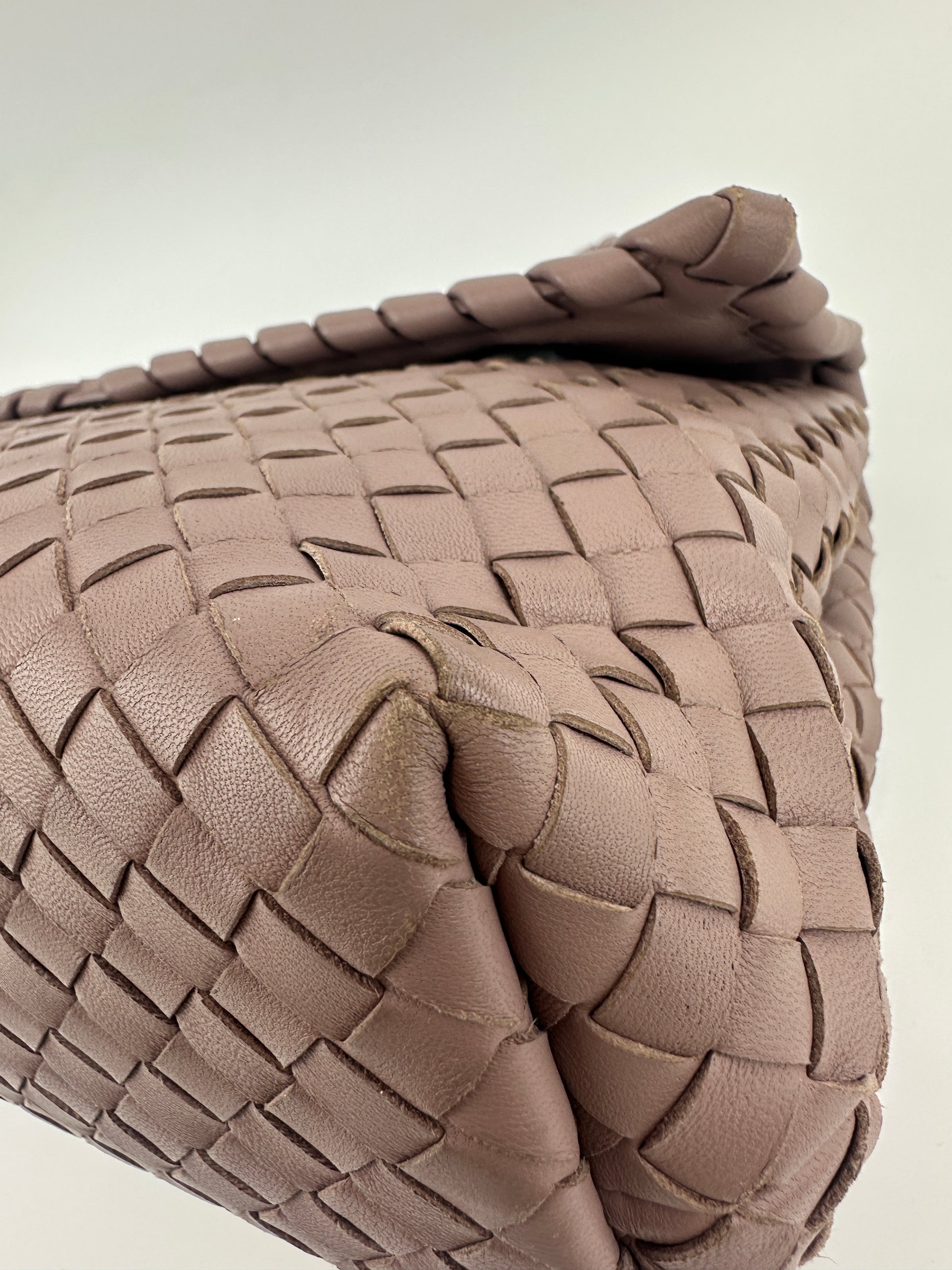 Large Olimpia Lilac Intrecciato Leather Shoulder Bag