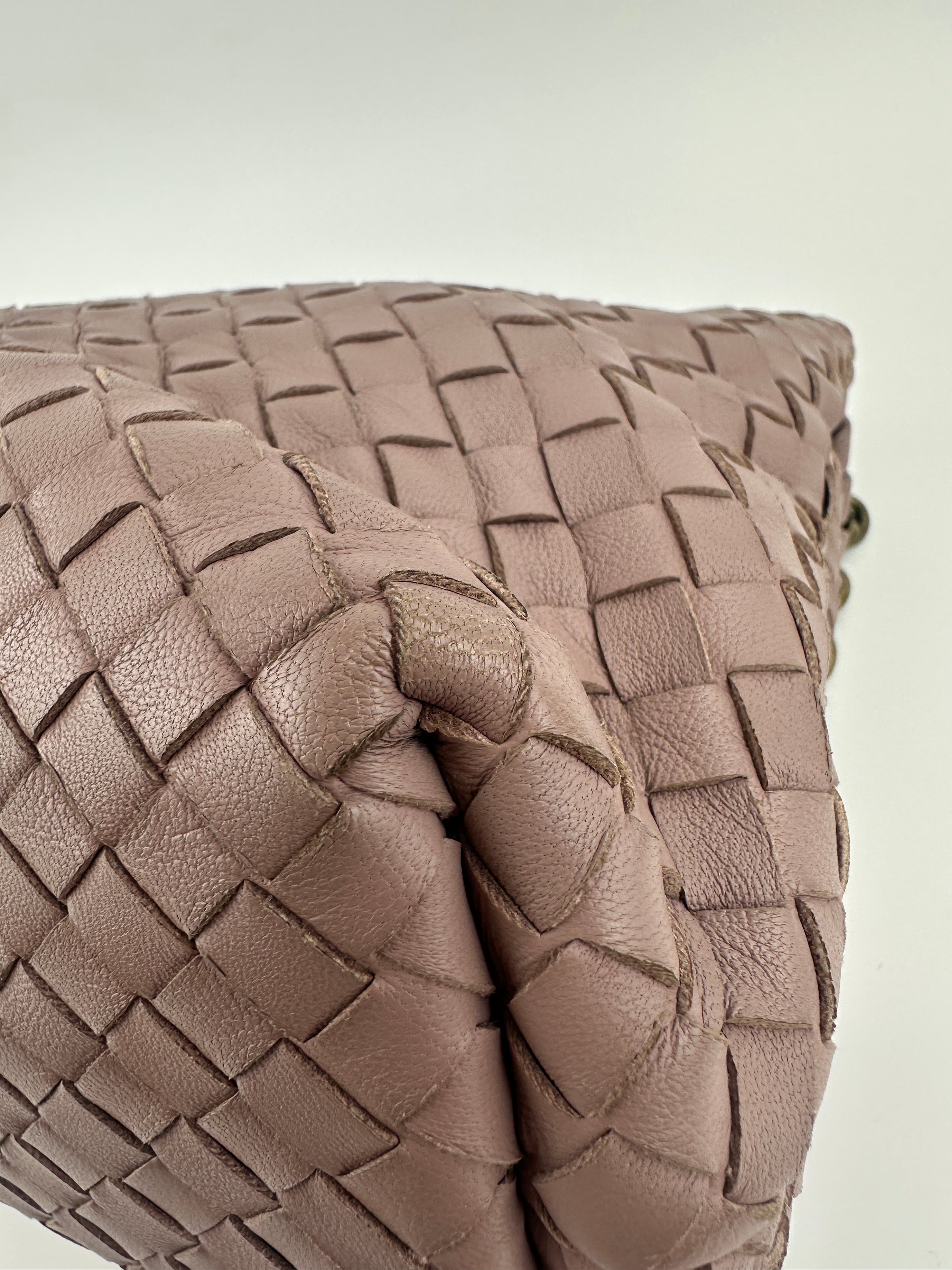 Large Olimpia Lilac Intrecciato Leather Shoulder Bag