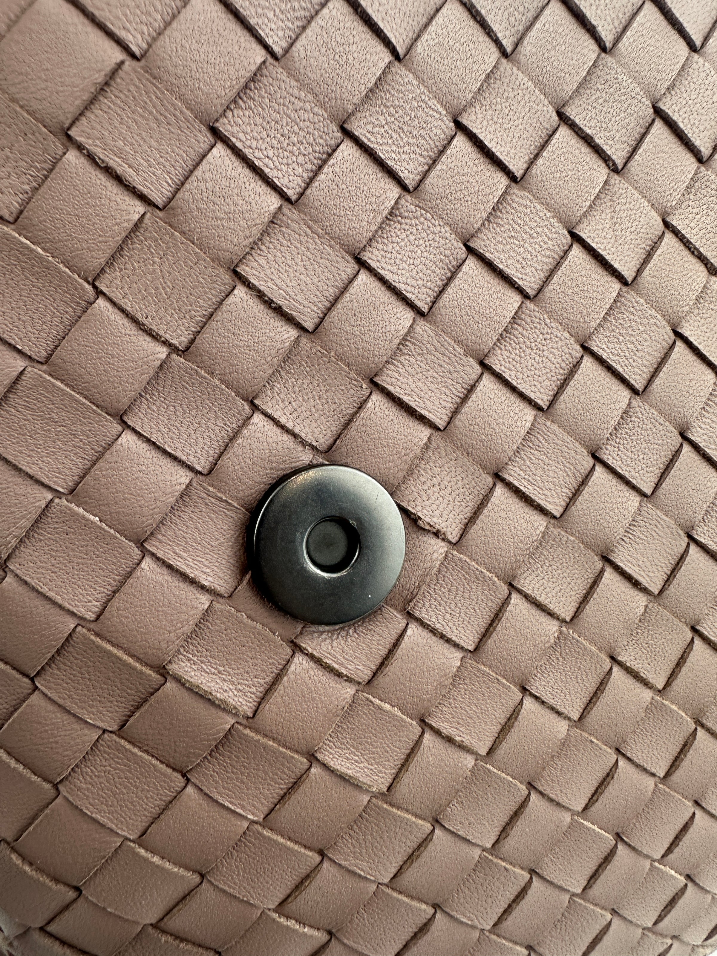 Large Olimpia Lilac Intrecciato Leather Shoulder Bag