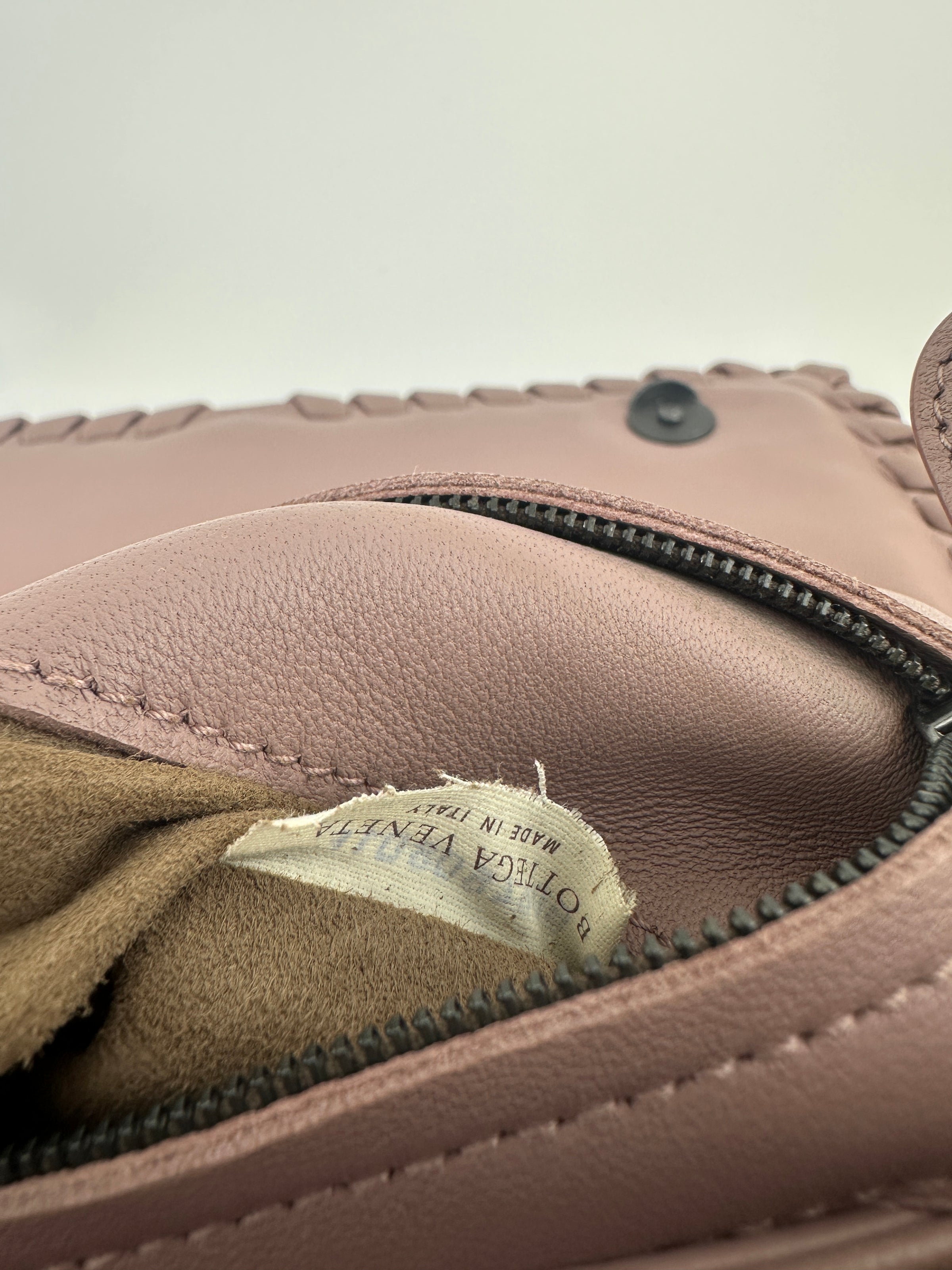 Large Olimpia Lilac Intrecciato Leather Shoulder Bag