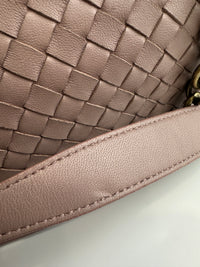 Large Olimpia Lilac Intrecciato Leather Shoulder Bag