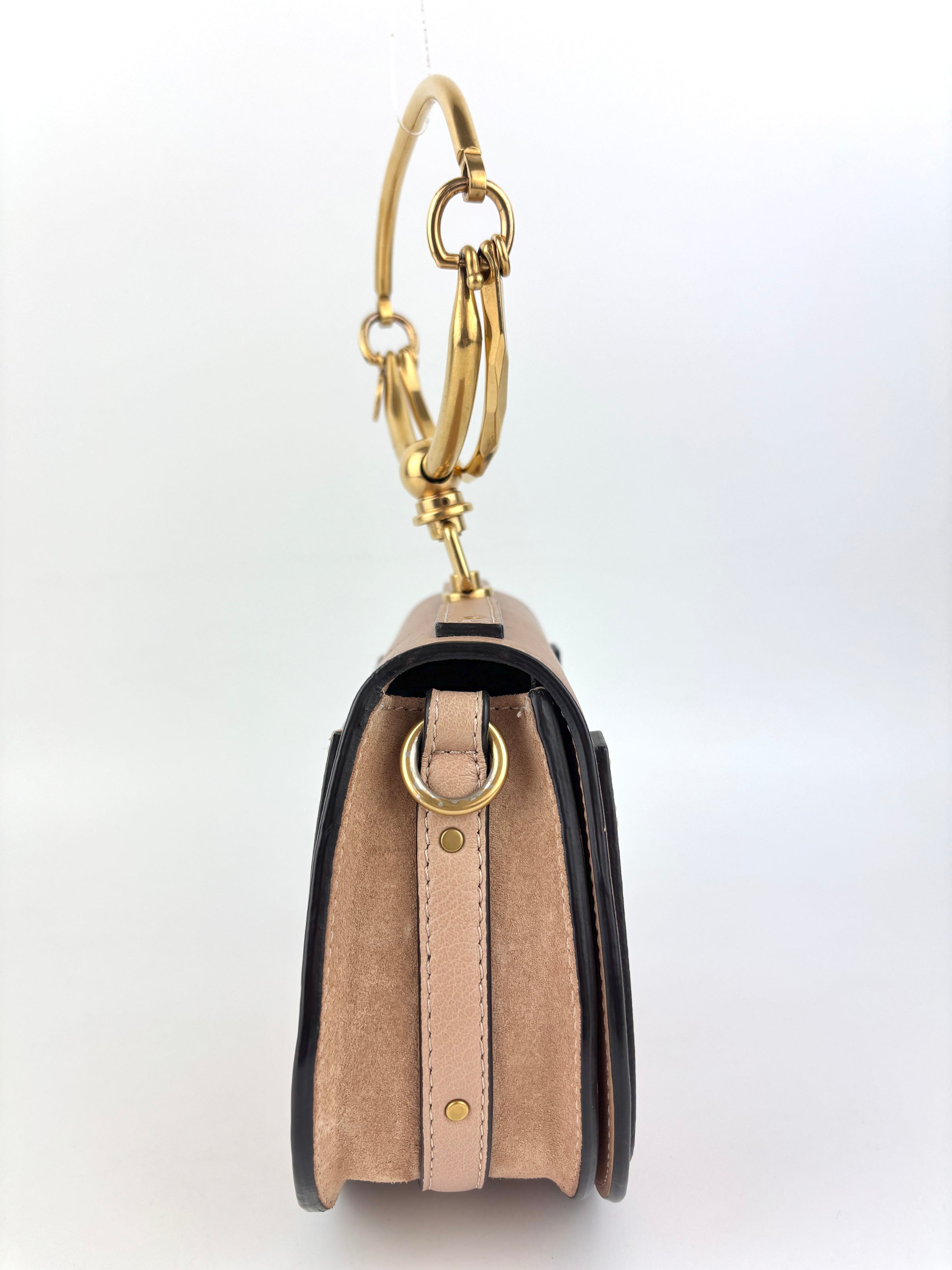 Small Nile Bracelet Bag in Pink Leather / Suede