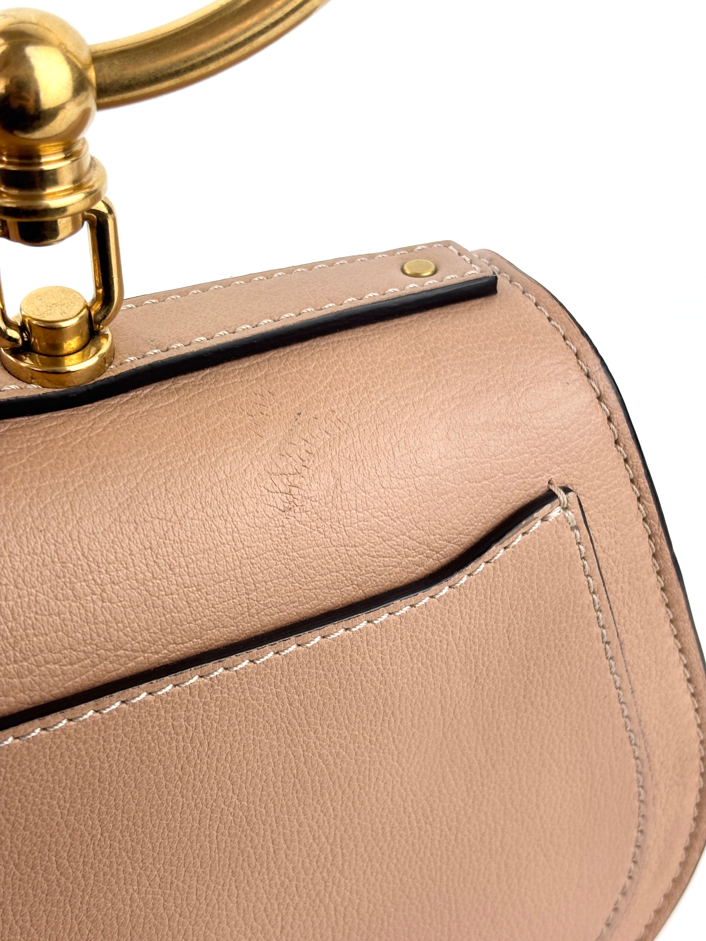 Small Nile Bracelet Bag in Pink Leather / Suede
