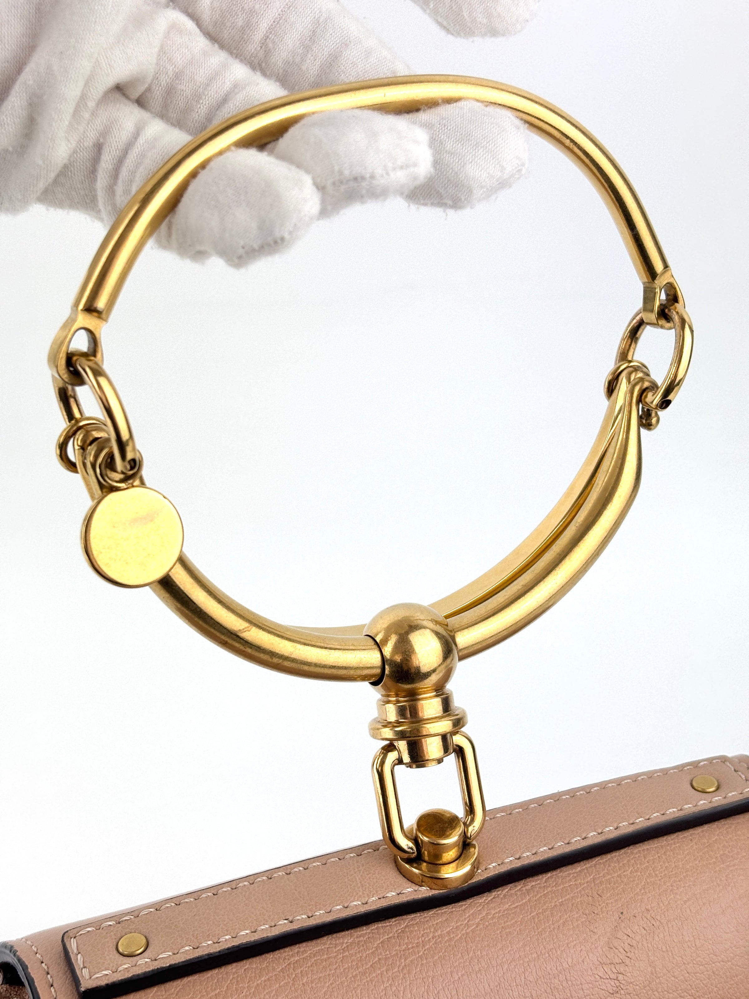 Small Nile Bracelet Bag in Pink Leather / Suede