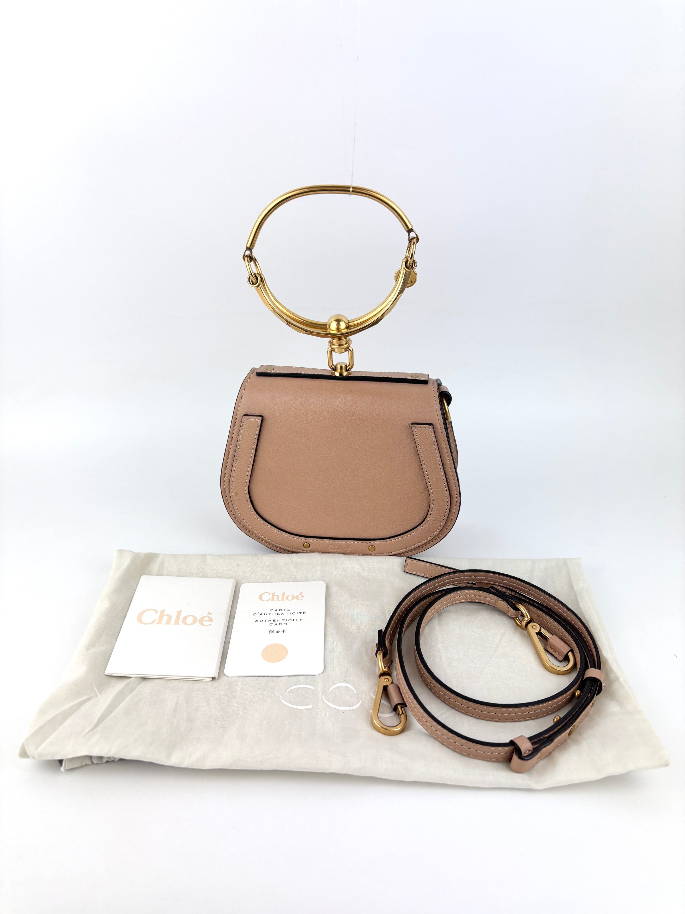 Small Nile Bracelet Bag in Pink Leather / Suede
