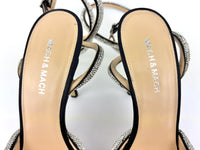 Double Bow Black Satin Heels Size 40.5
