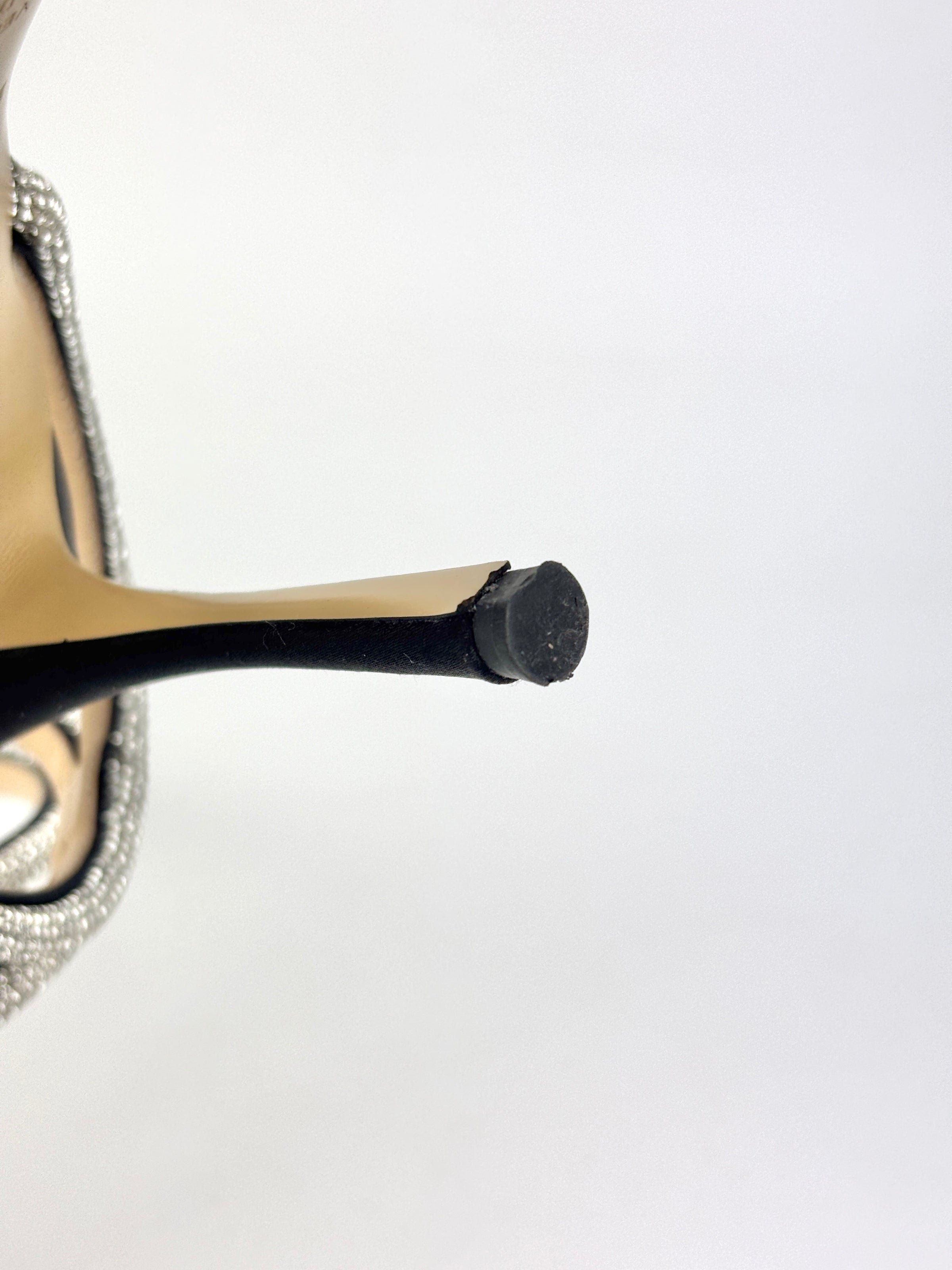 Double Bow Black Satin Heels Size 40.5
