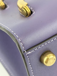 C9811 Cashin Carry Tote 22 Purple Double Kiss Lock Crossbody