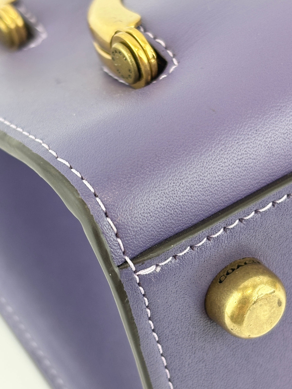 C9811 Cashin Carry Tote 22 Purple Double Kiss Lock Crossbody