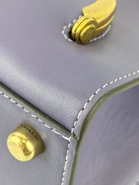 C9811 Cashin Carry Tote 22 Purple Double Kiss Lock Crossbody